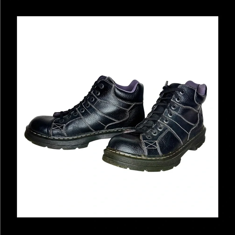 Dr Martens Morris Black Leather Lace Up Ankle Boots Mens Size 12